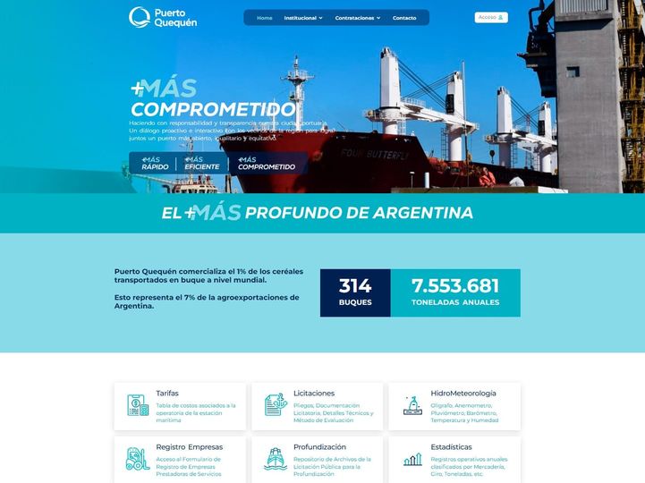 Puerto Quequén presenta su nuevo sitio web oficia