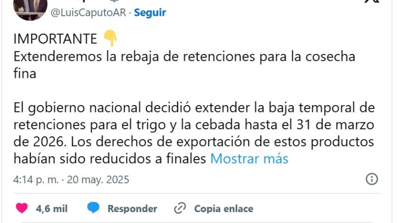Retenciones 2026: el guiño del Gobierno a dos cultivos y el golpe a la soja