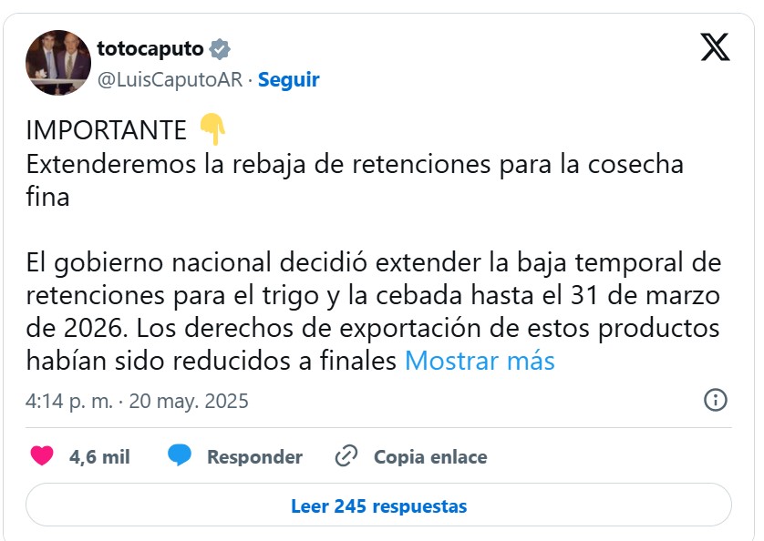 Retenciones 2026: el guiño del Gobierno a dos cultivos y el golpe a la soja