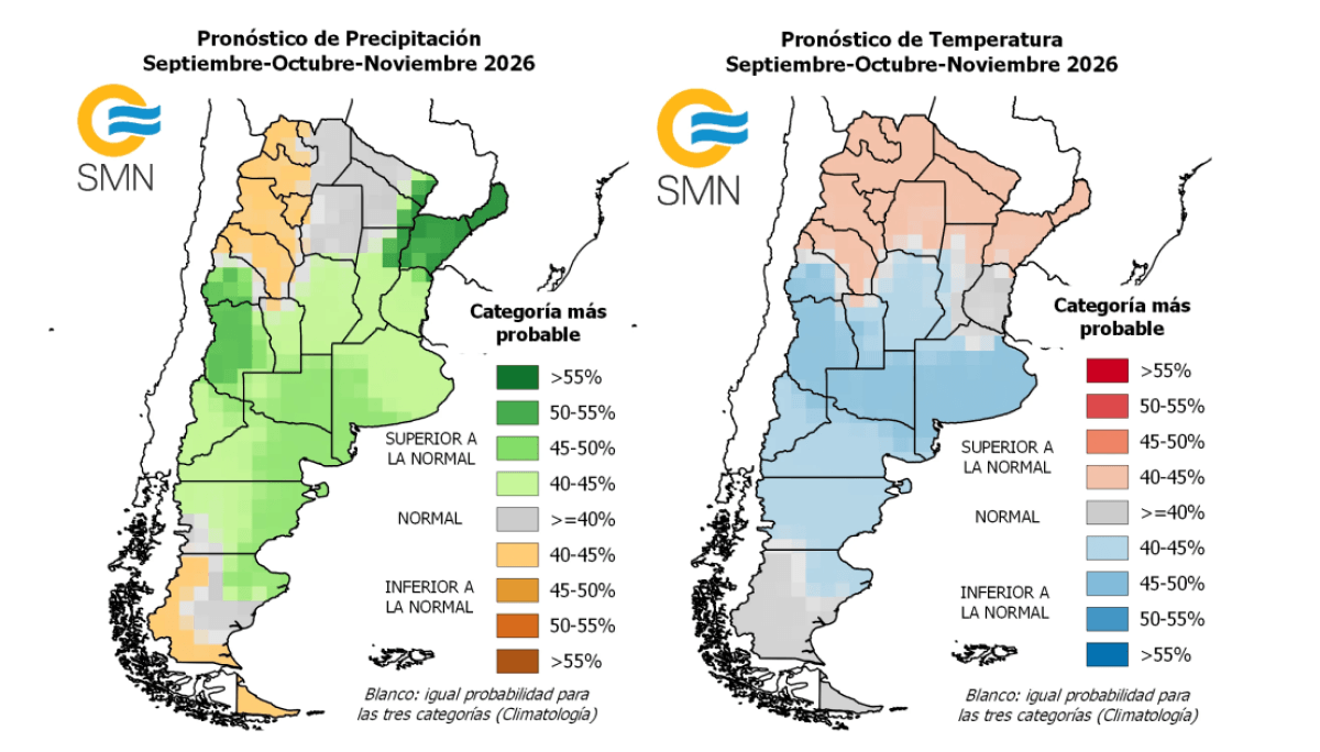 Primavera con lluvias y temperaturas por debajo de lo normal: qué puede esperar el sudeste bonaerense